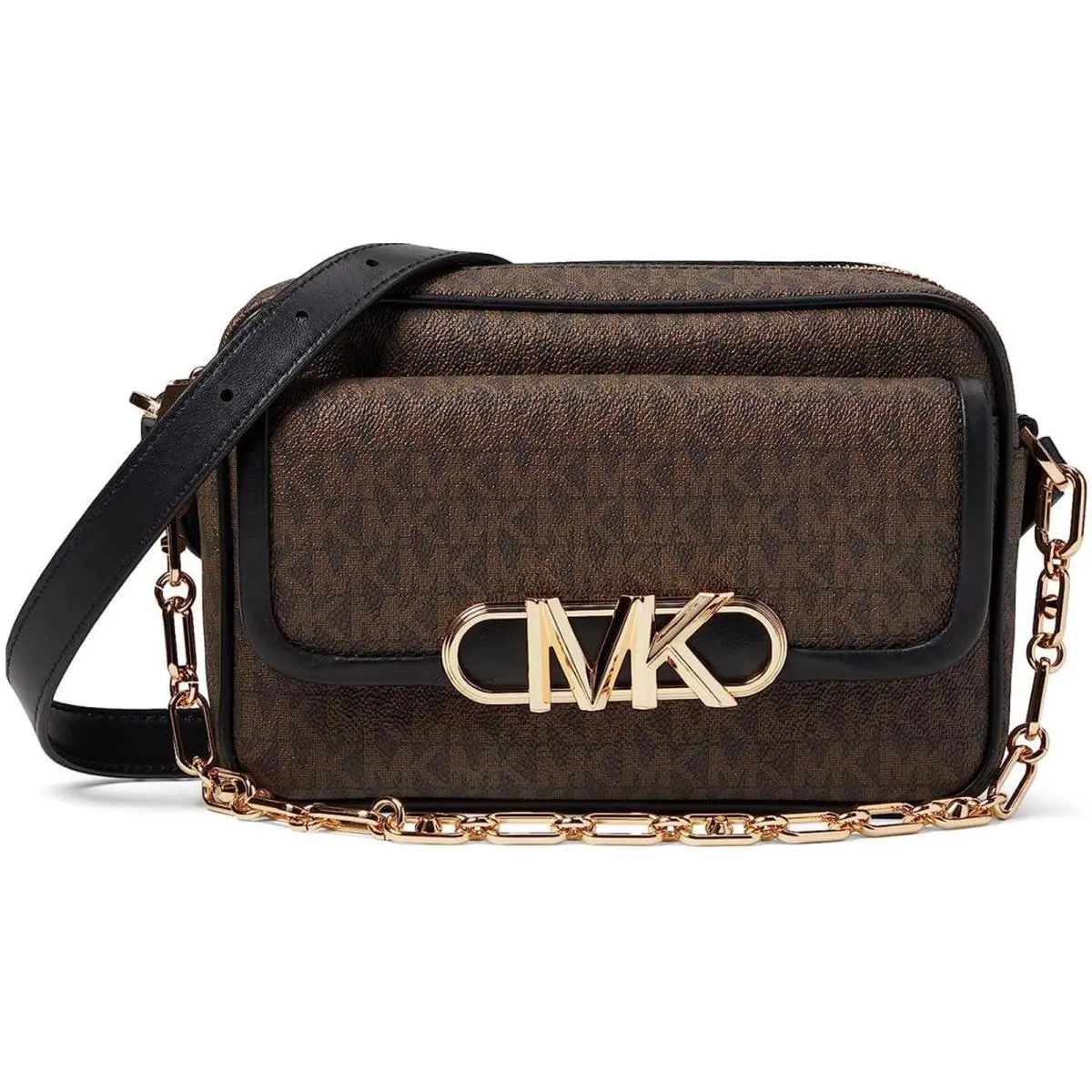 Parker Medium Chain Swag Camera Crossbody Brown/Black by Michael Kors