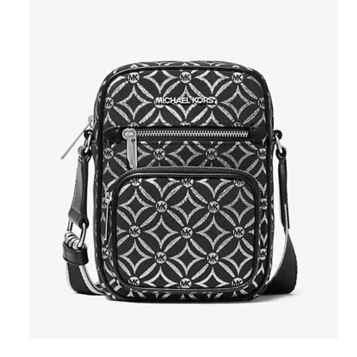 Jet Set Medium Signature Logo Crossbody Bag Black by Michael Kors
