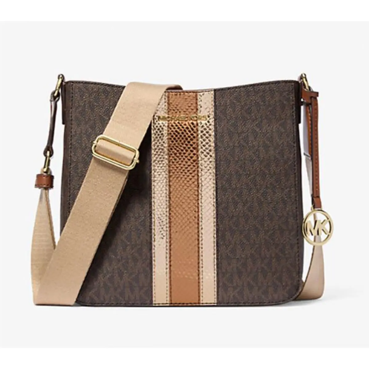 Women`s Jet Set Travel Large Messenger Bag Crossbody Brown 2 by Michael Kors