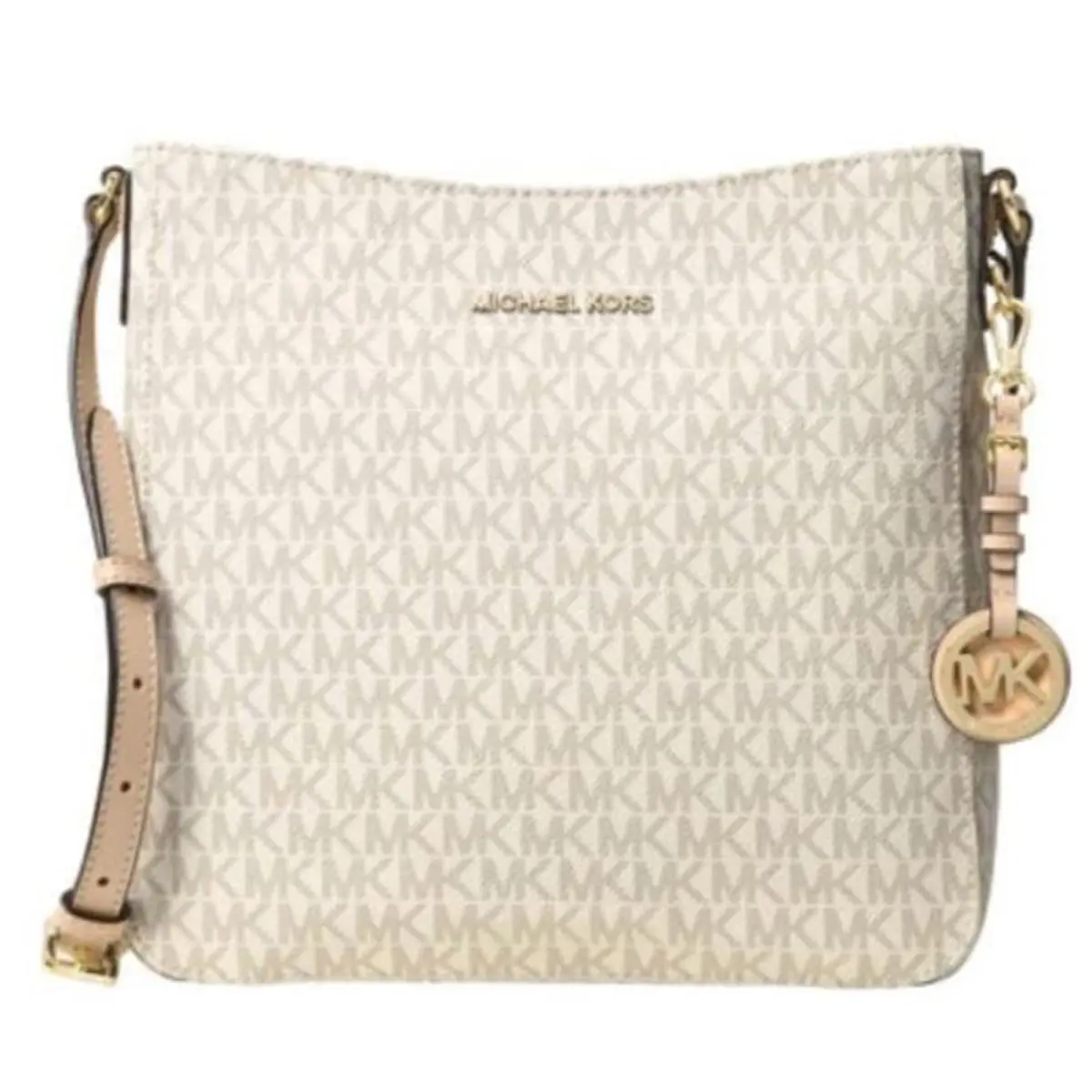 Women`s Jet Set Travel Large Messenger Bag Crossbody Light Cream by Michael Kors