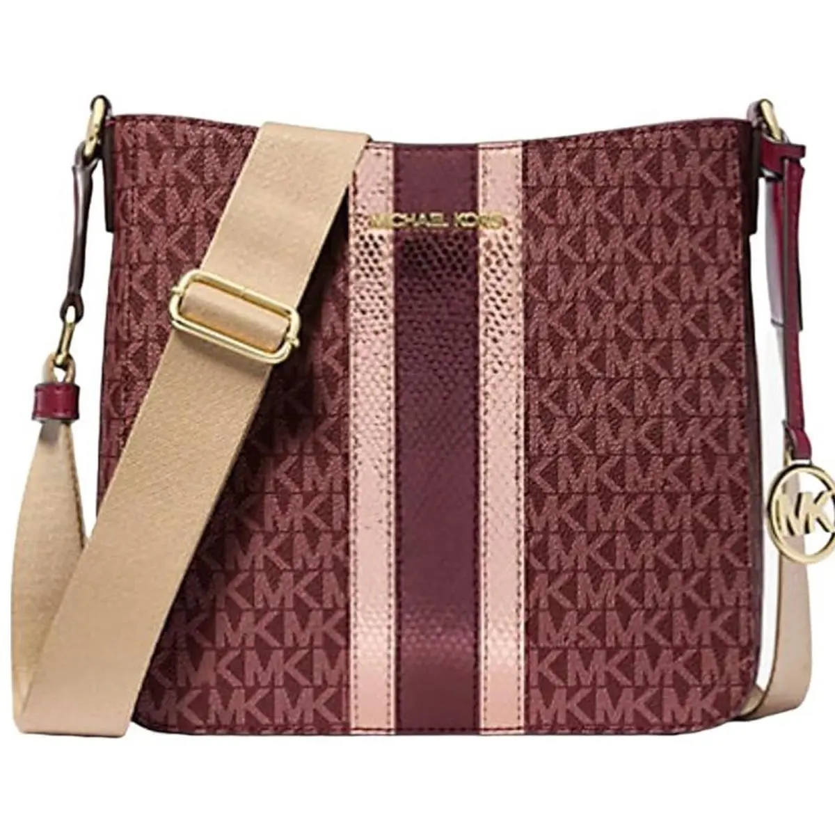 Women`s Jet Set Travel Large Messenger Bag Crossbody Oxblood by Michael Kors