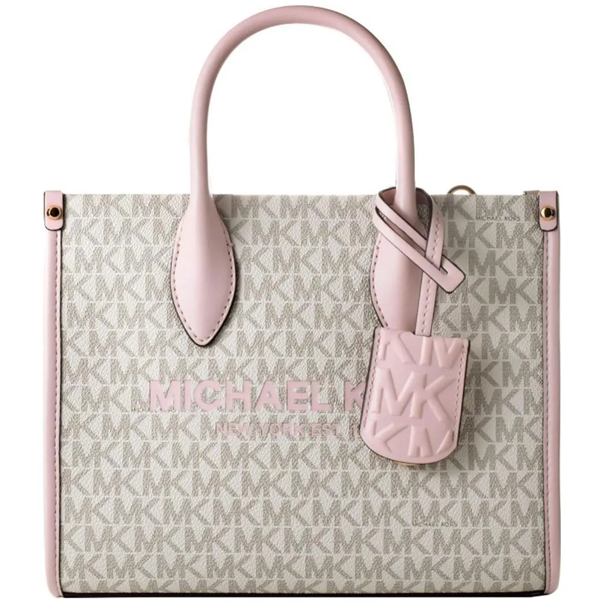Mirella Small Pvc Top Zip Shopper Tote Crossbody Women`s Powder Blush by Michael Kors