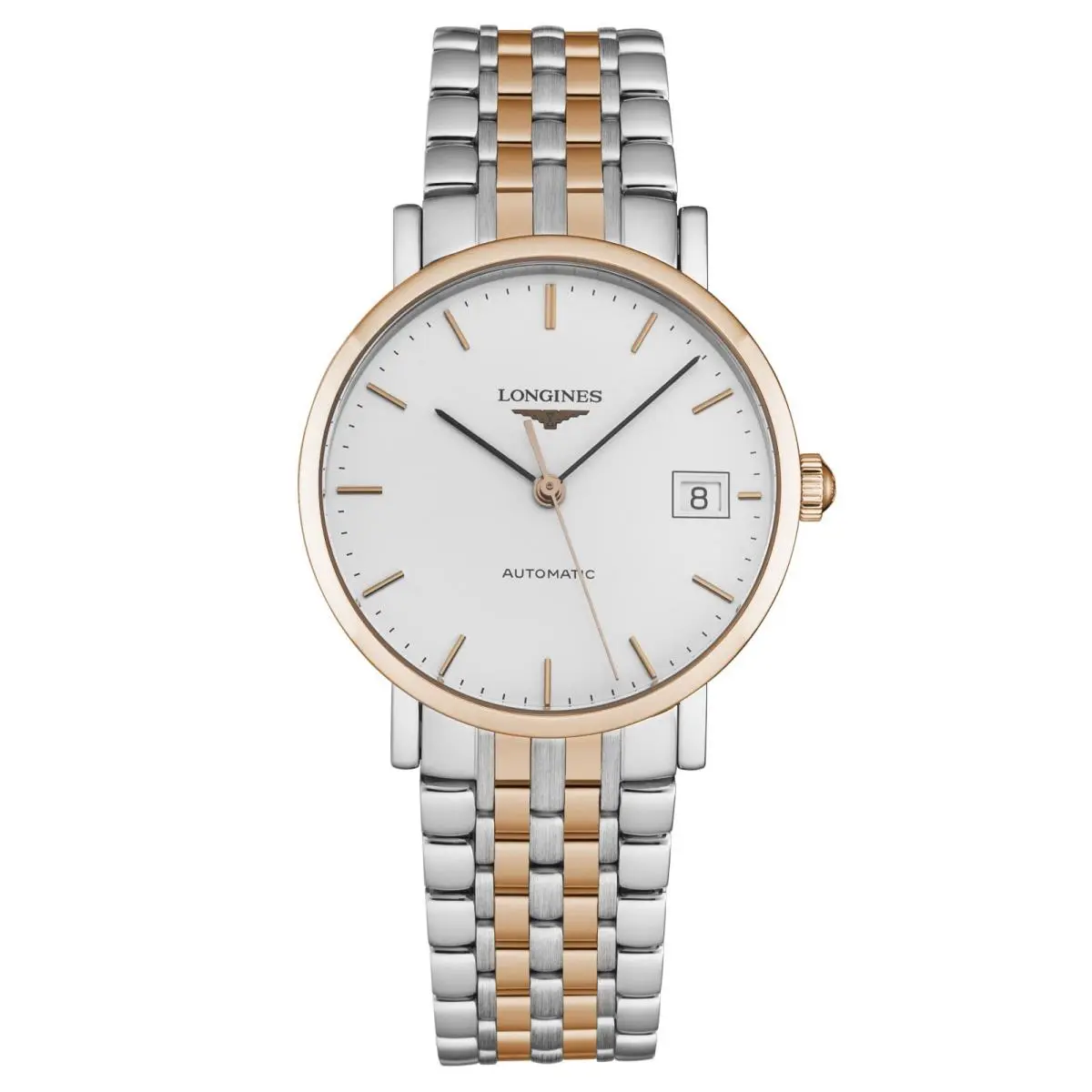 Longines Elegant Collection Automatic 34.5mm Two-tone Watch L48095127 - Dial: White, Band: Multicolor