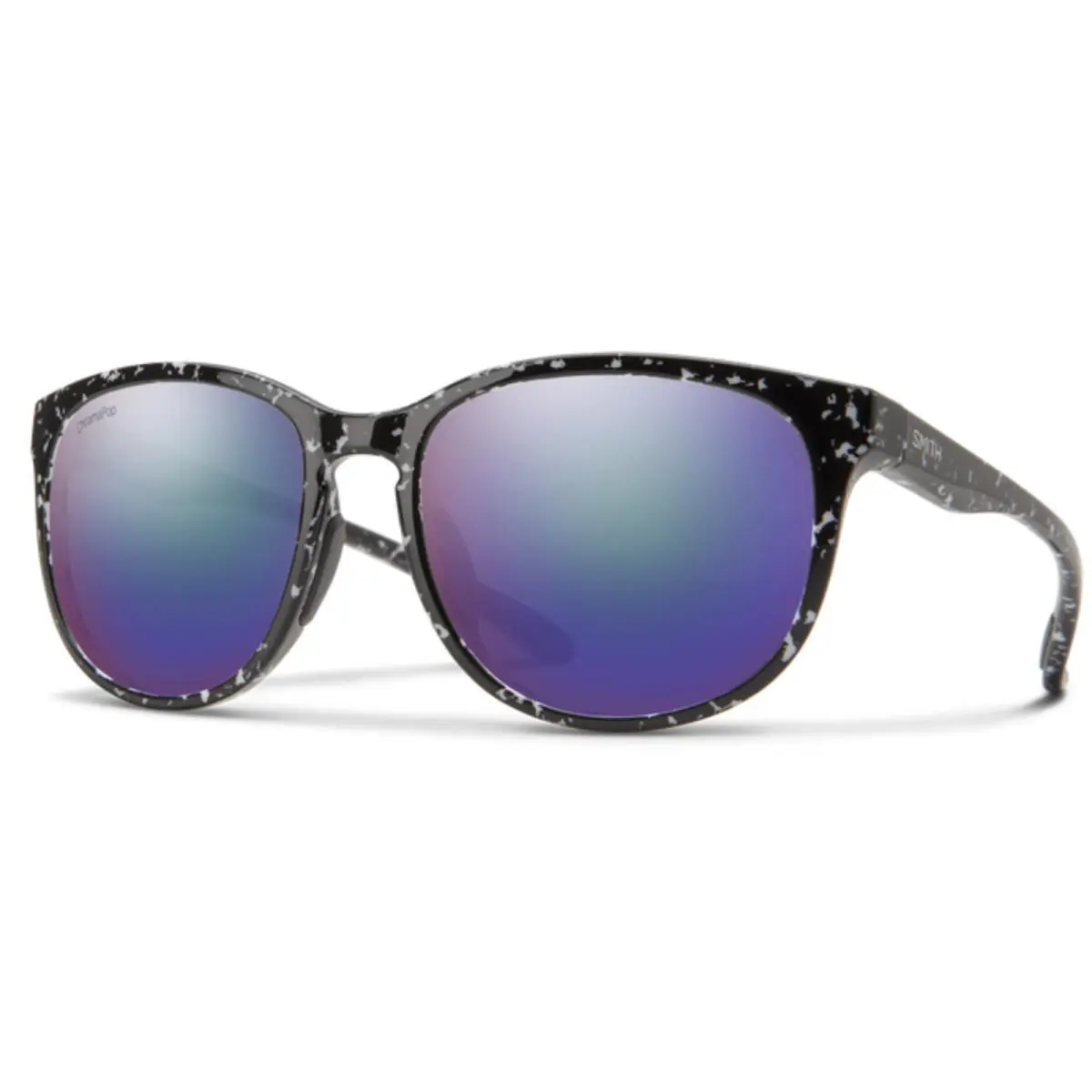 Smith Lake Shasta Sunglasses-black Marble-chromapop Polarized Violet Mirror
