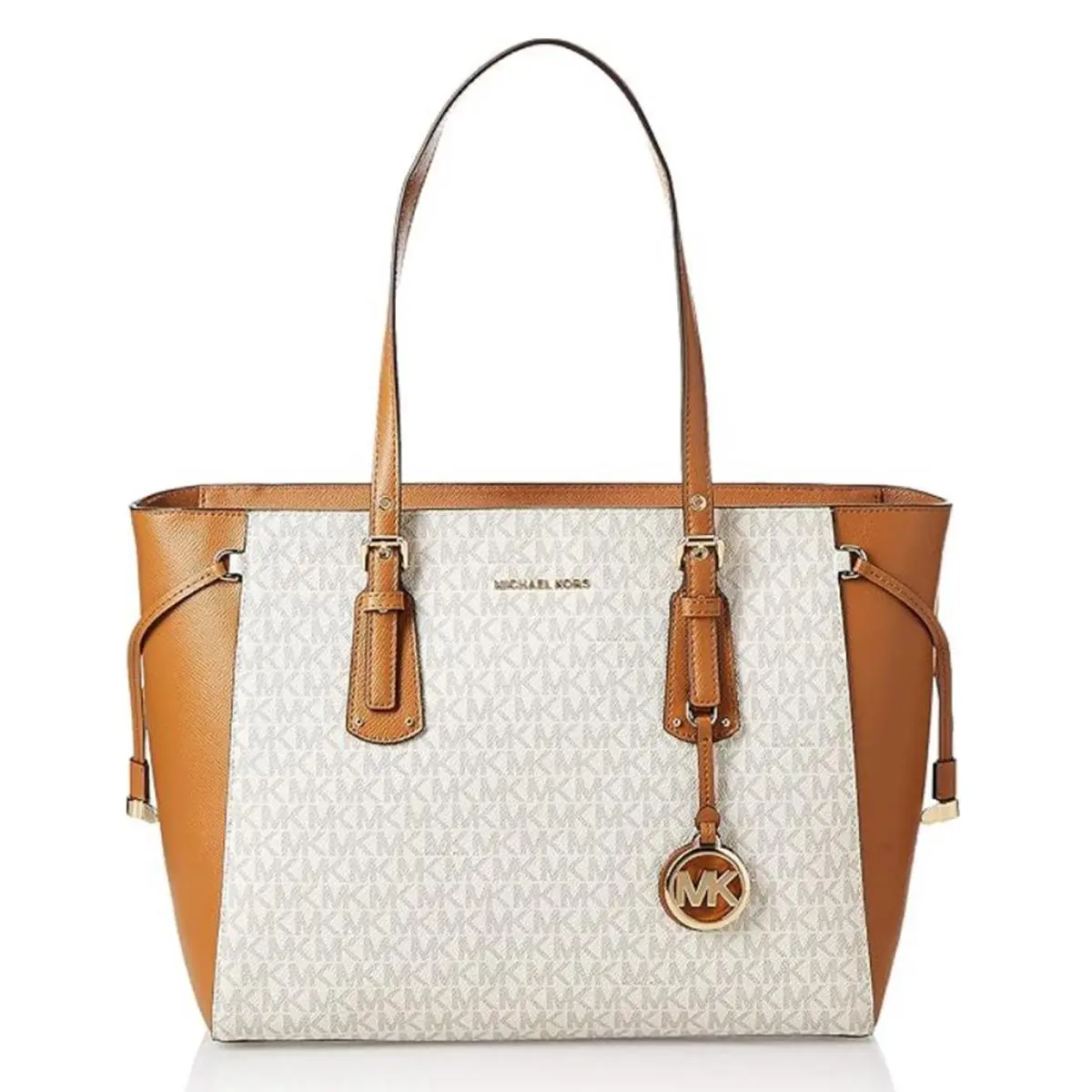 Michael Kors Voyager Presby Ladies Medium Two Tone Leather Tote Bag 30F8GV6T8B14