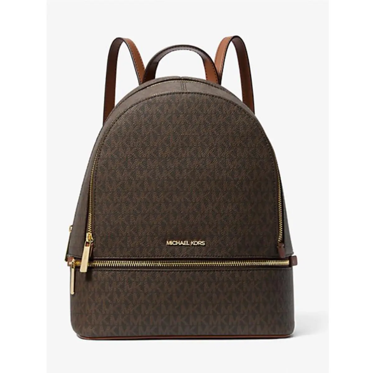 Michael Kors Rhea Medium Signature Logo Backpack Brown 35S5GRAB2B-847
