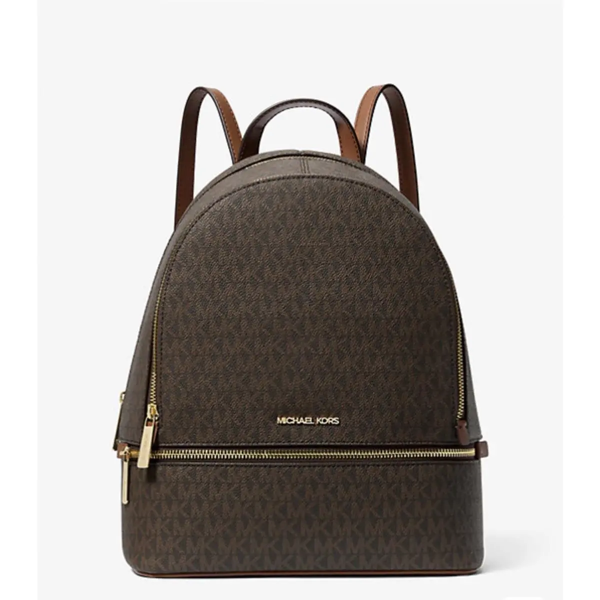 Michael Kors Rhea Medium Signature Logo Backpack Brown 35S5GRAB2B-847
