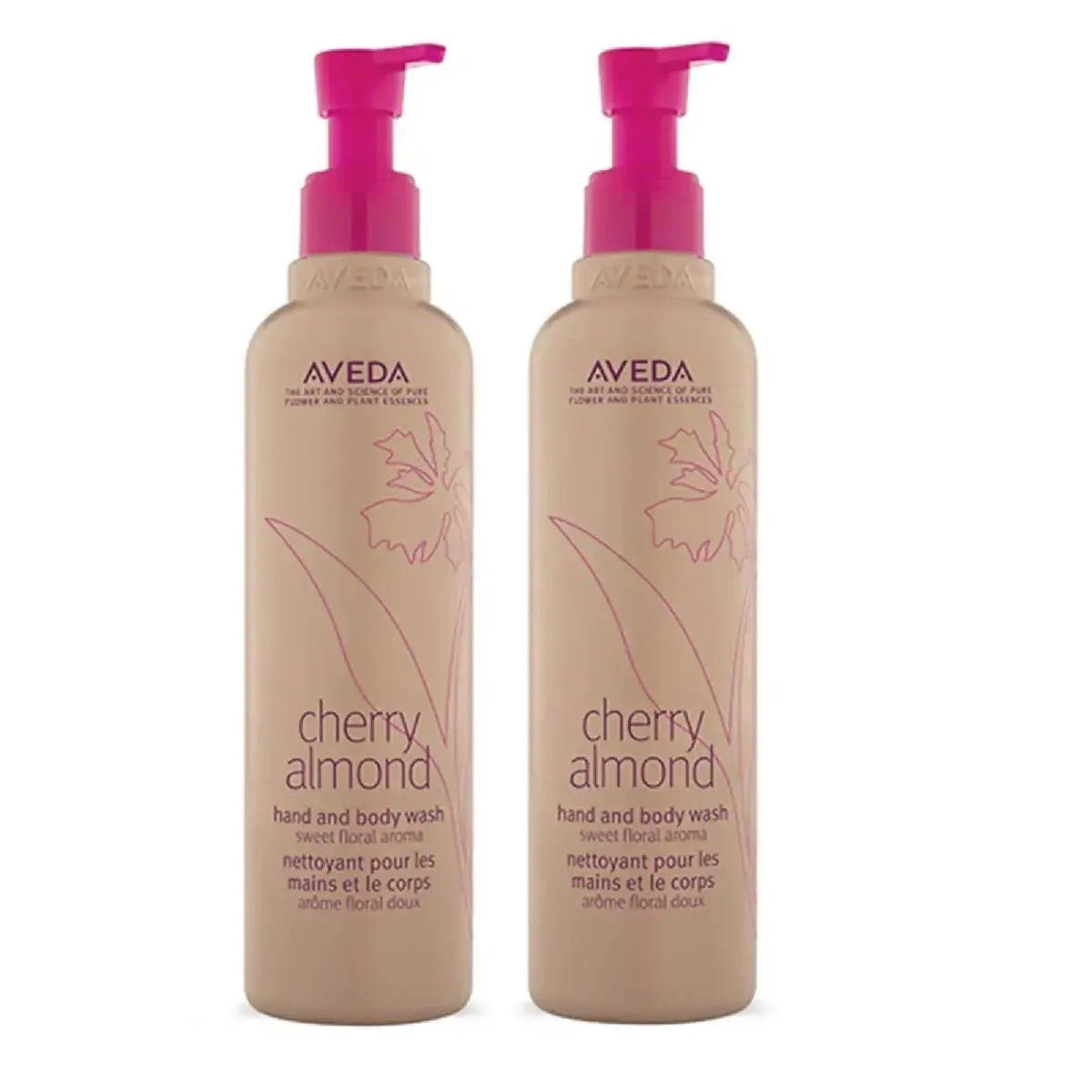 Aveda Lot 2 Cherry Almond Hand Body Wash with Pump 8.5oz Each