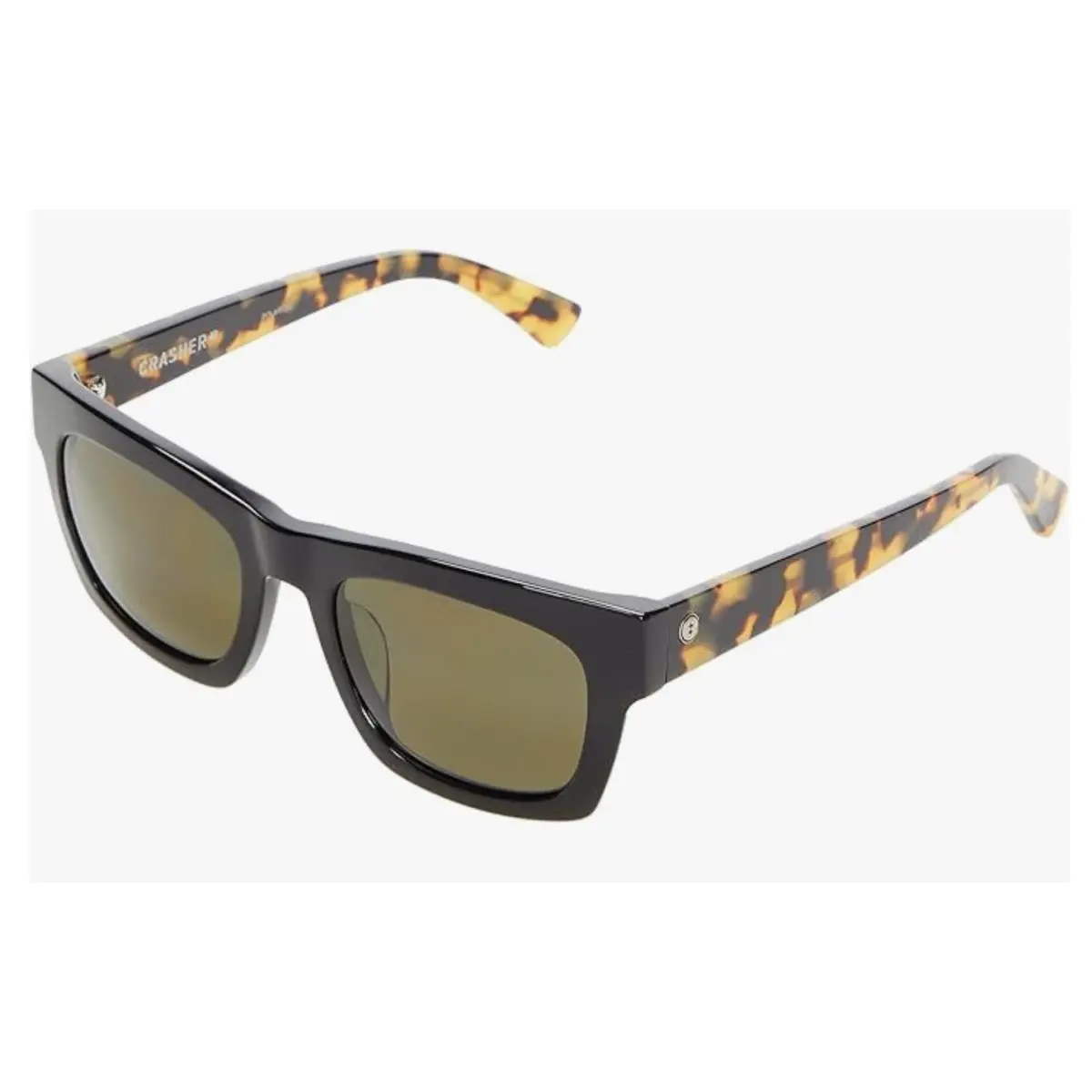 Electric Crasher 49 Sunglasses-obsidian Black Tortoise-grey Polarized Lens