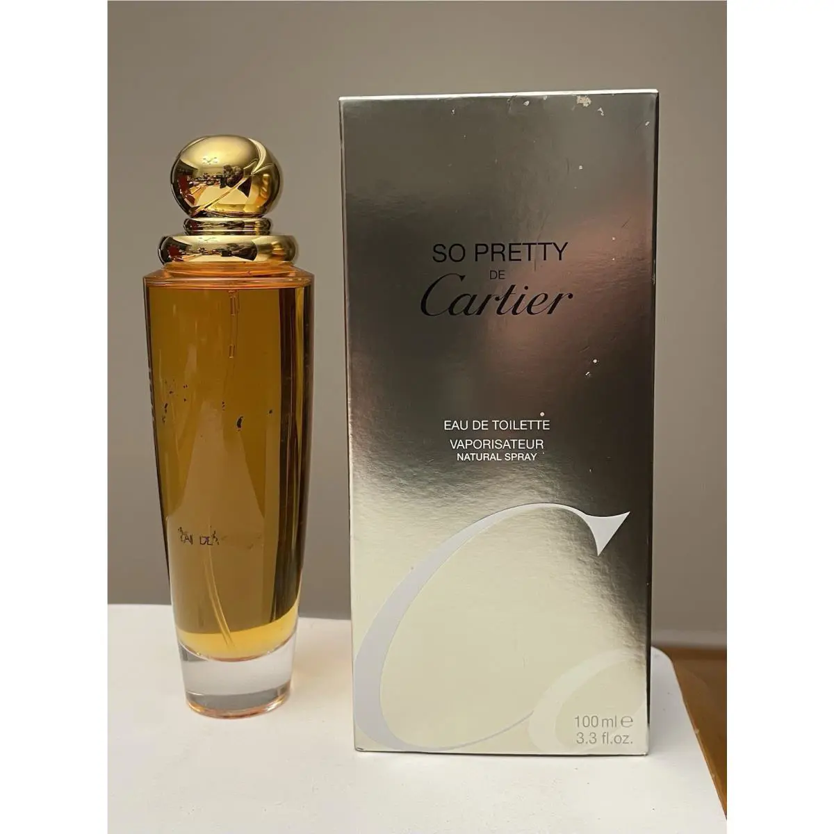 Vintage SO Pretty DE Cartier Gold Eau de Toilette Women 3.3oz 100ml Spray AS IS
