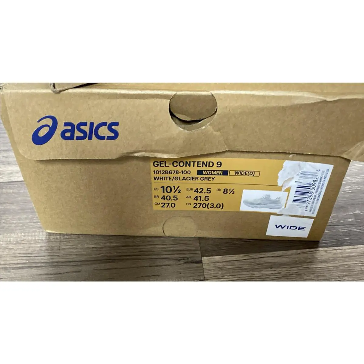 Asics shoes - Gel-contend 9 - 1012B678-100 - White/Glacier Grey 6