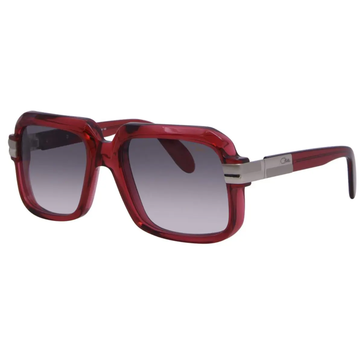 Cazal Legends 607 006SG Cherry Red/silver Square Full Rim Sunglasses 56MM - Frame: Red, Lens: Gray