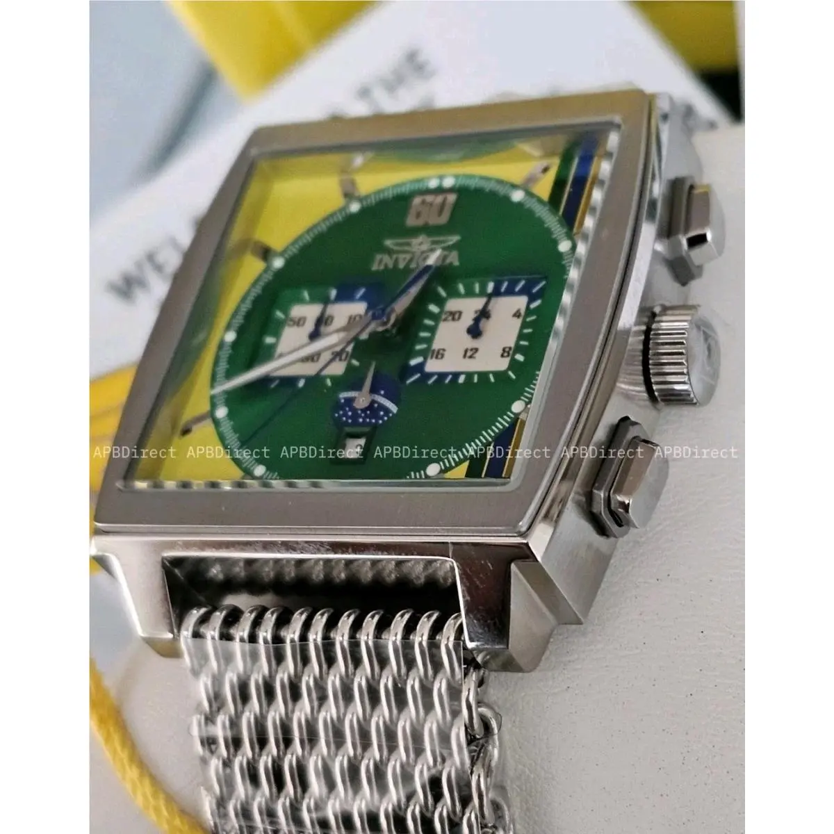 Invicta Racing - Silver SS Case Thick Milanese / Mesh SS Bracelet Mens Watch
