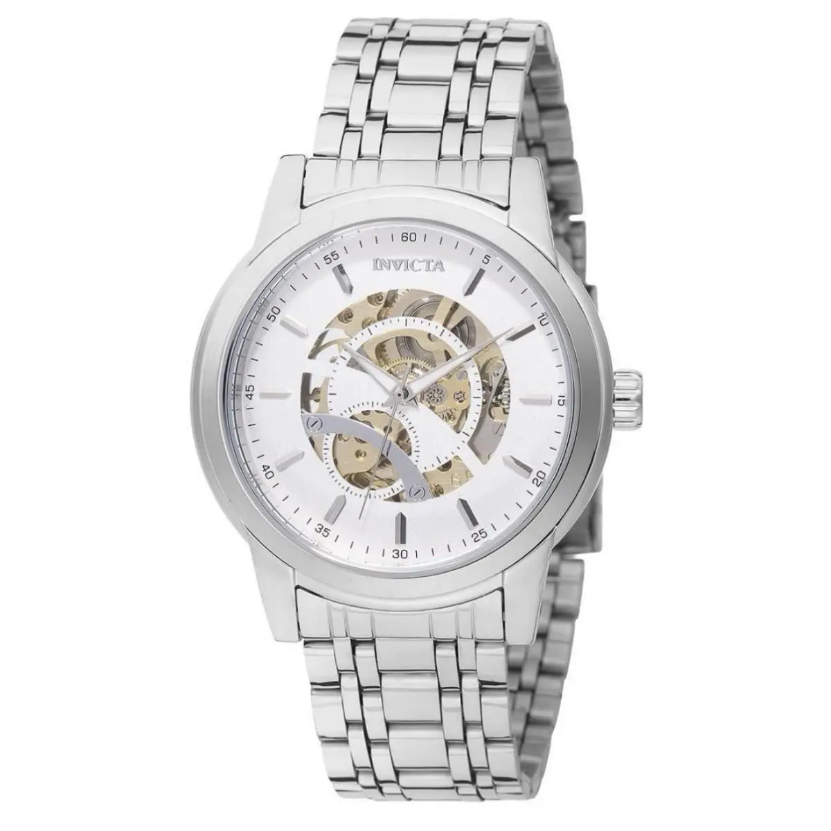 Invicta Objet D Art Automatic Men`s Watch Skeleton Dial 42.5 mm Silver 69122