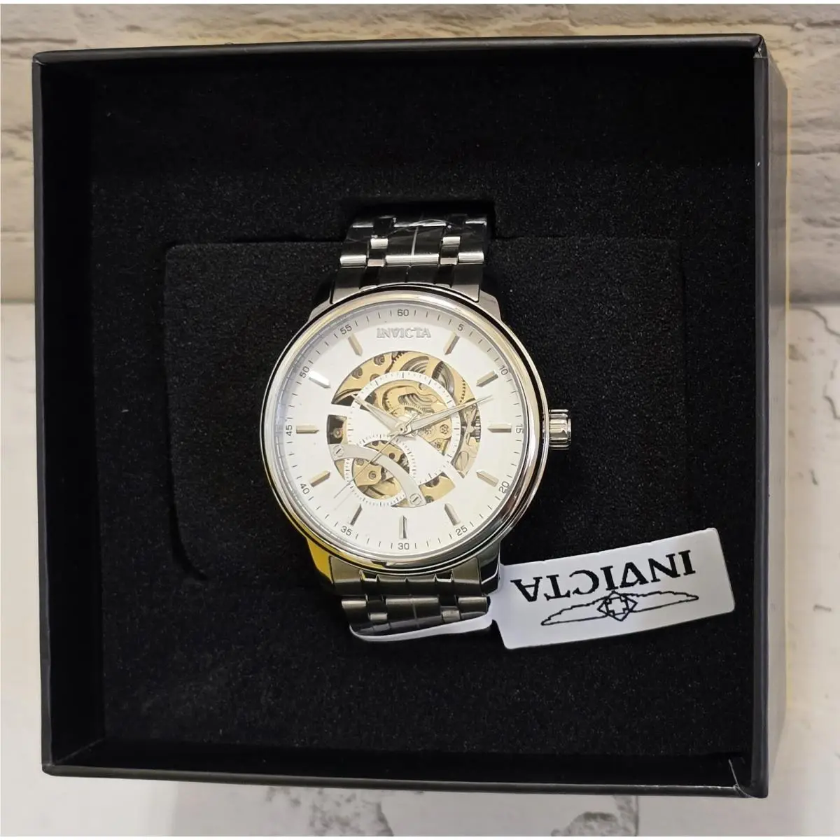 Invicta Objet D Art Arcalis Automatic Men`s Watch Skeleton Dial 42.5mm Silver