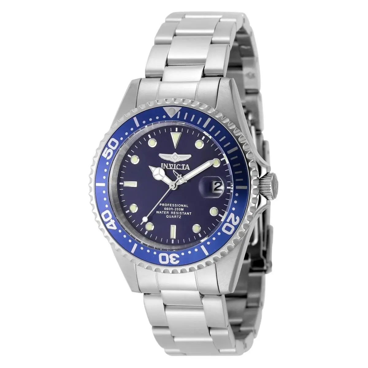 Watch Invicta 48724 Pro Diver Men 37.5mm Blue Dial/bezel Stainless Steel Band
