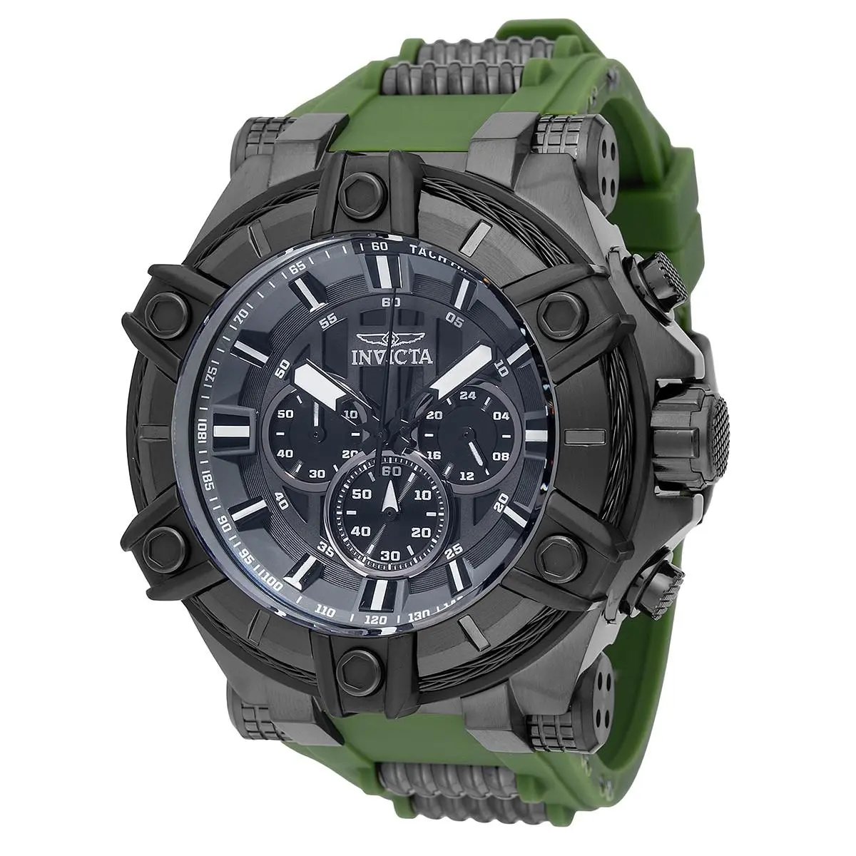 Invicta Bolt Cable Surge Men`s 52mm Army Green Gunmetal Chronograph Watch 49807