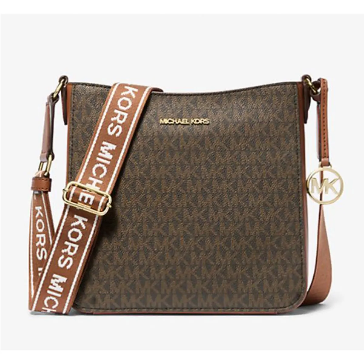 Jet Set Travel Small Signature Logo Messenger Bag Brown 35S5GTVC1 by Michael Kors