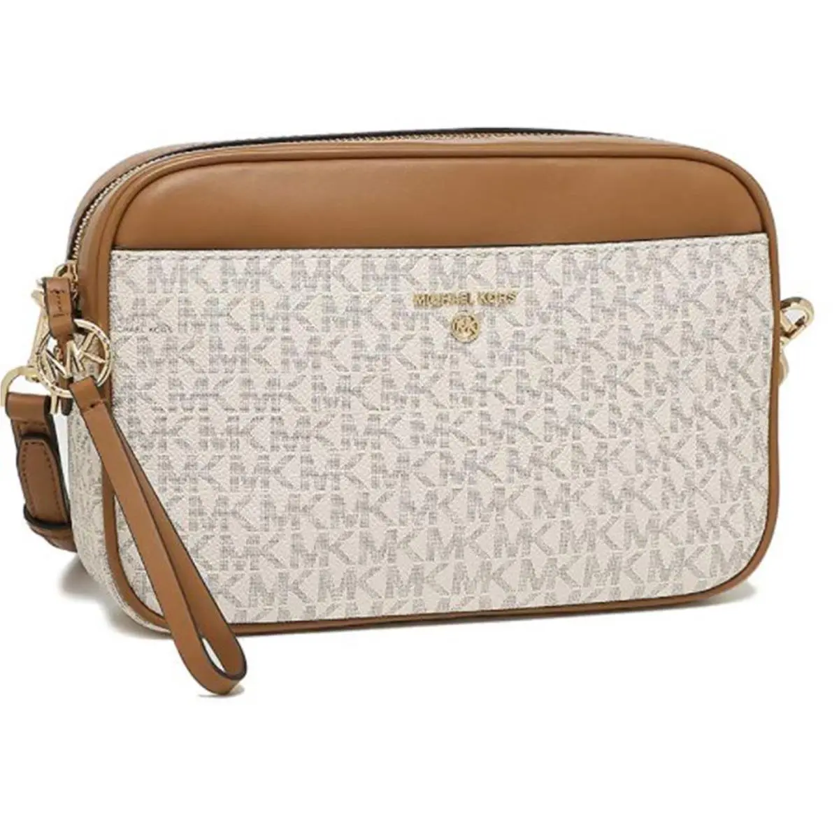 Jet Set Charm Large East/west Camera Crossbody Vanilla/acorn One Si by Michael Kors