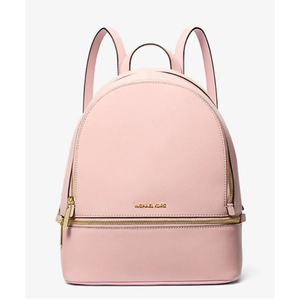 Michael Kors Rhea Medium Pebbled Leather Backpack Powder Blush 35S5GRAB2L-424