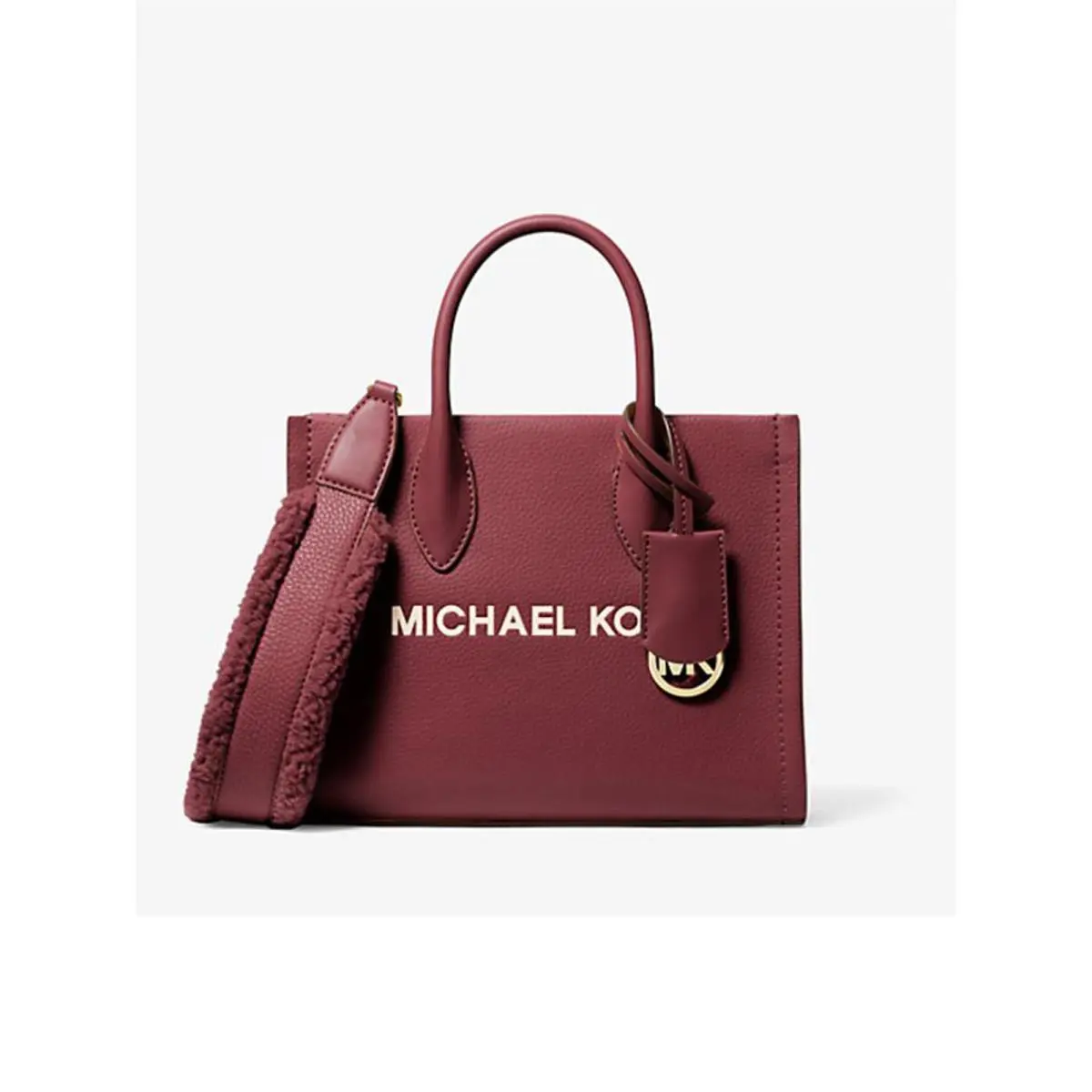 Michael Kors Small Mirella Logo Tote Crossbody Bag Oxblood 35F4G7ZC5L-oxbl