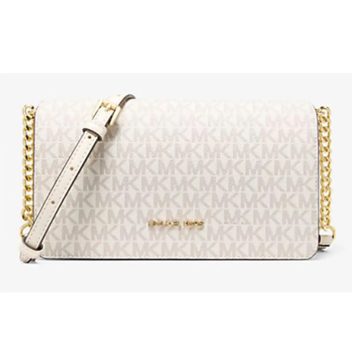 Michael Kors Jet Set Medium Signature Logo Crossbody Bag Lightcreammulti 35F5G