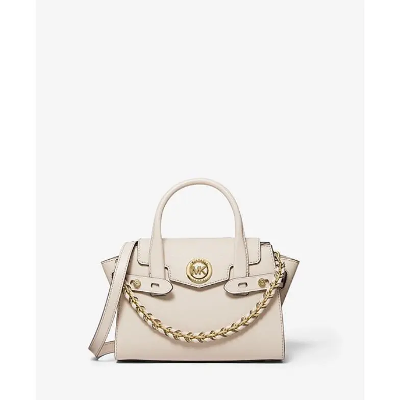 Michael Kors Extra-small Carmen Saffiano Leather Belted Satchel-light Sand