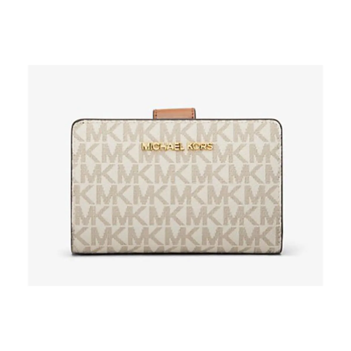 Michael Kors Jet Set Travel Medium Bifold Zip Coin Wallet - Vanilla 35F8GTVF2B-1