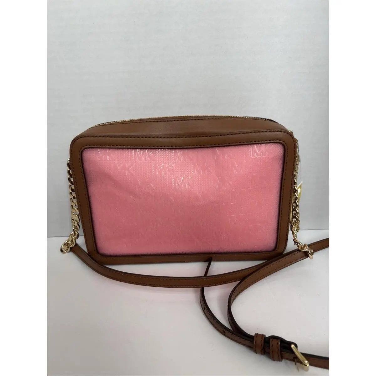 Michael Kors Jet Set LG Flexi Plastic East West Crossbody Geranium Pink/gold