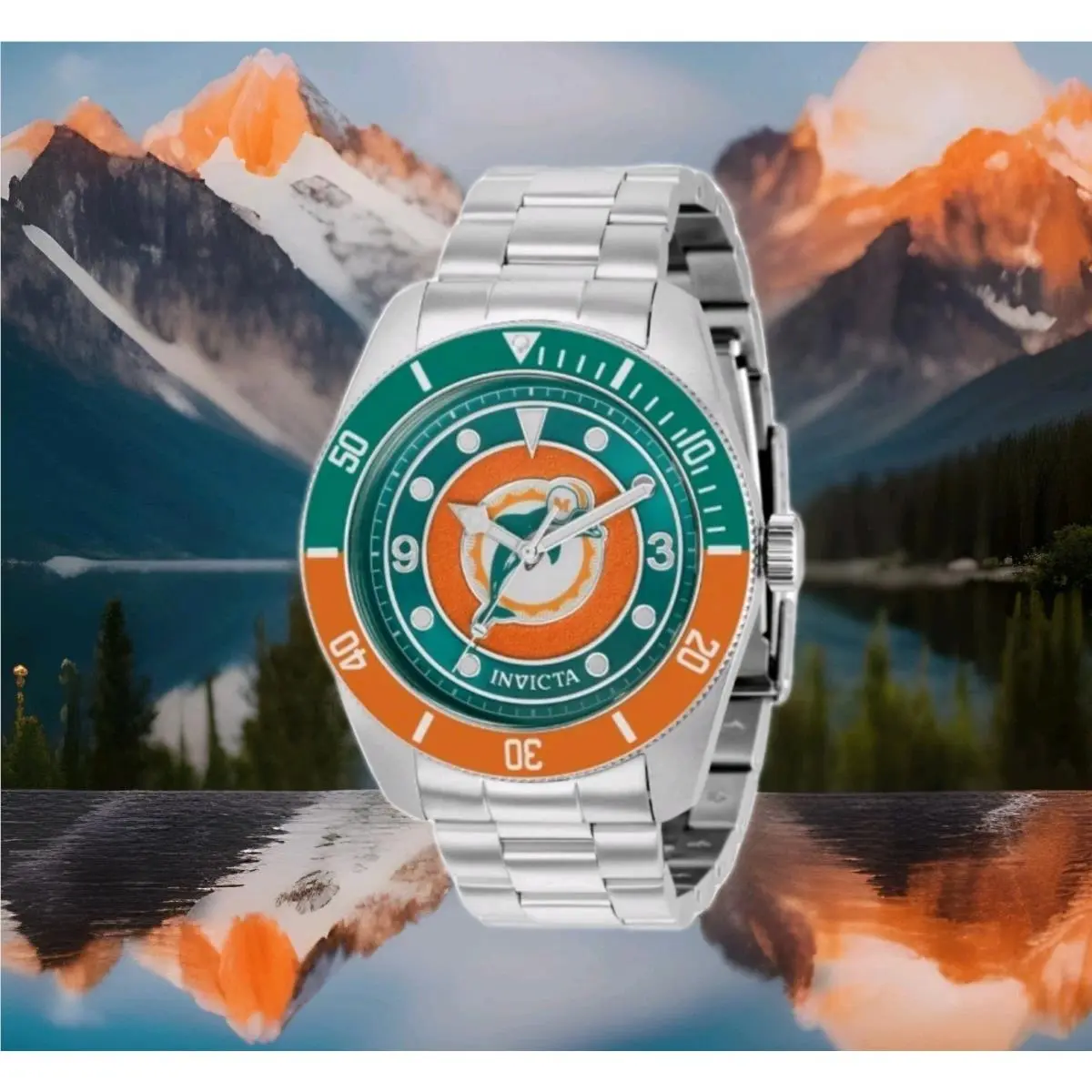 Invicta Nfl Miami Dolphins Throwback Men`s Watch - 47mm Steel 37237
