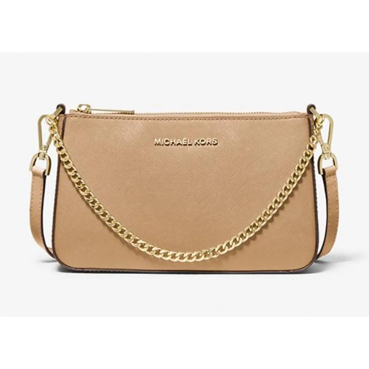 Michael Kors Jet Set Travel Medium Pouchette Crossbody Bag in Camel 35S0GTVU6L-2