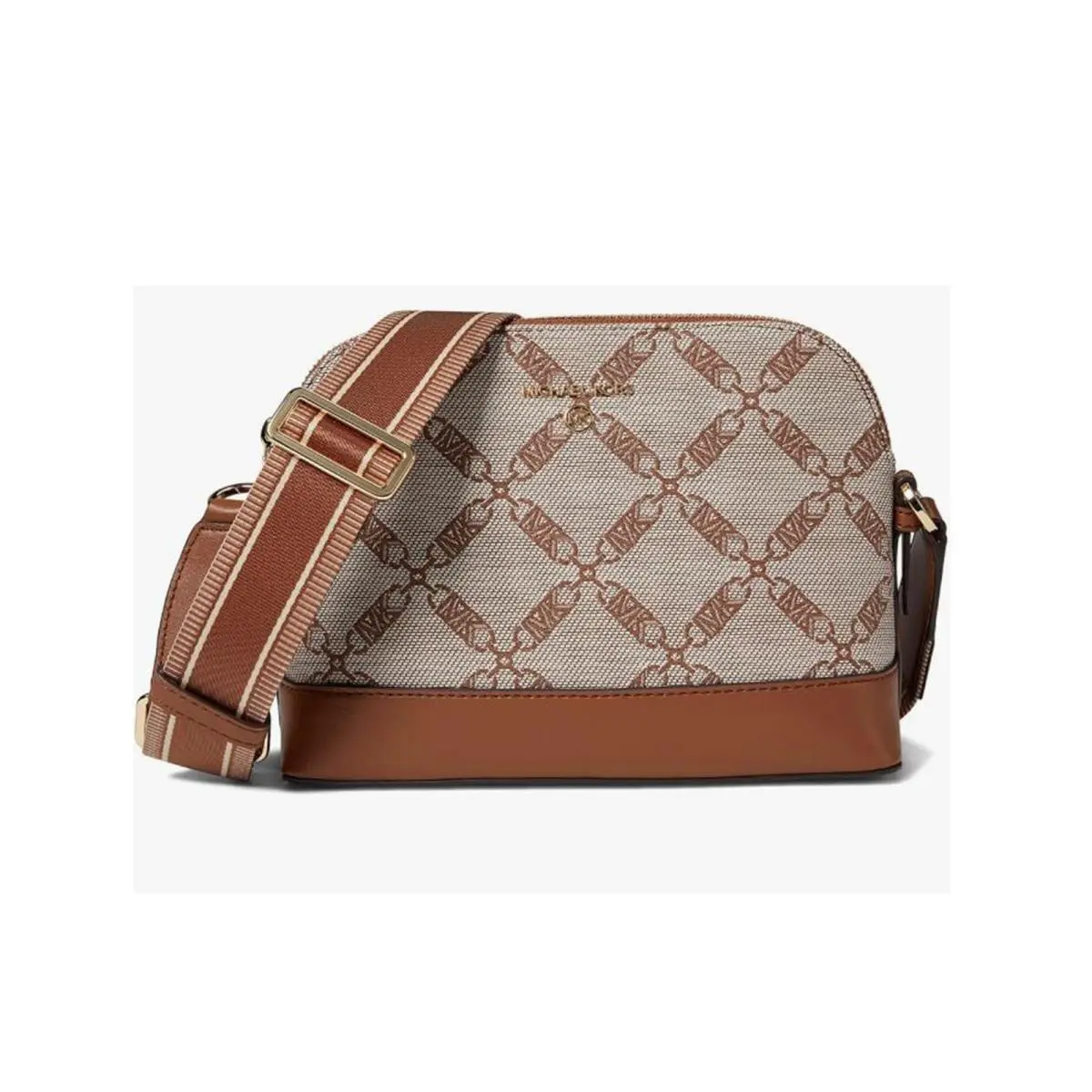 Michael Kors Jet Set Charm Large Dome Crossbody with Web Strap Natural/luggage O