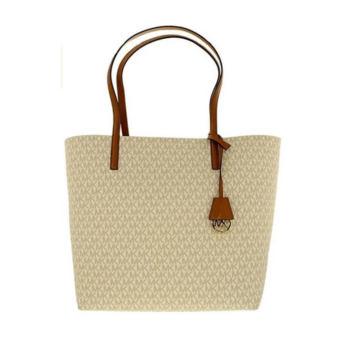 Michael Kors Hayley Large Logo Tote Vanilla/acorn 30F6GH3T2V-149