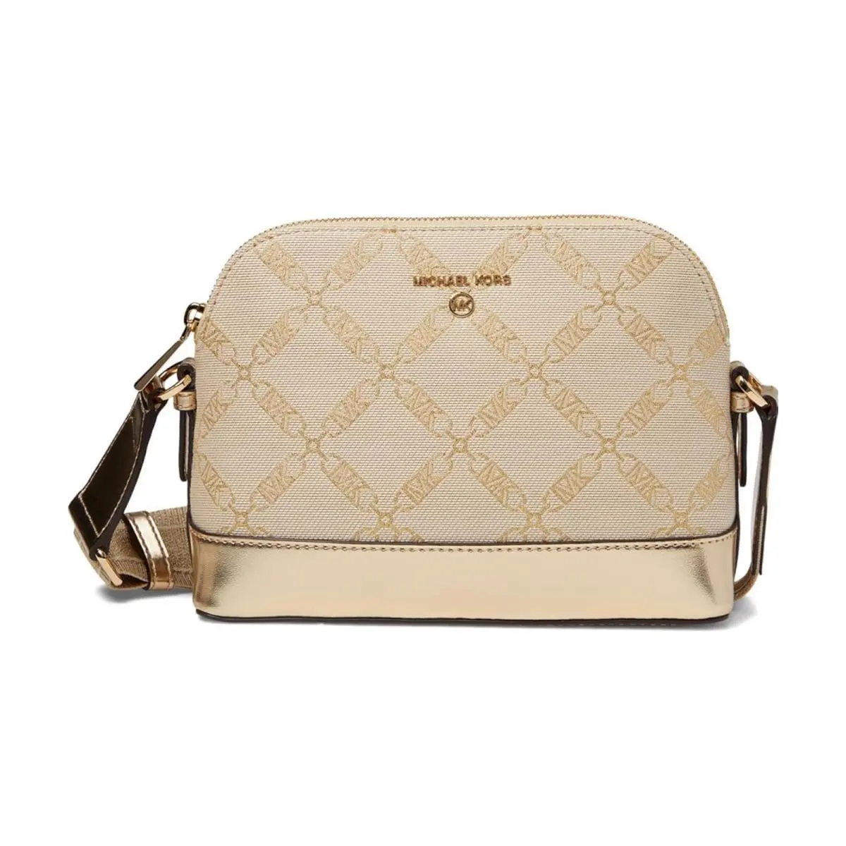 Michael Kors Jet Set Charm Large Dome Crossbody with Web Strap Natural/pale Gold