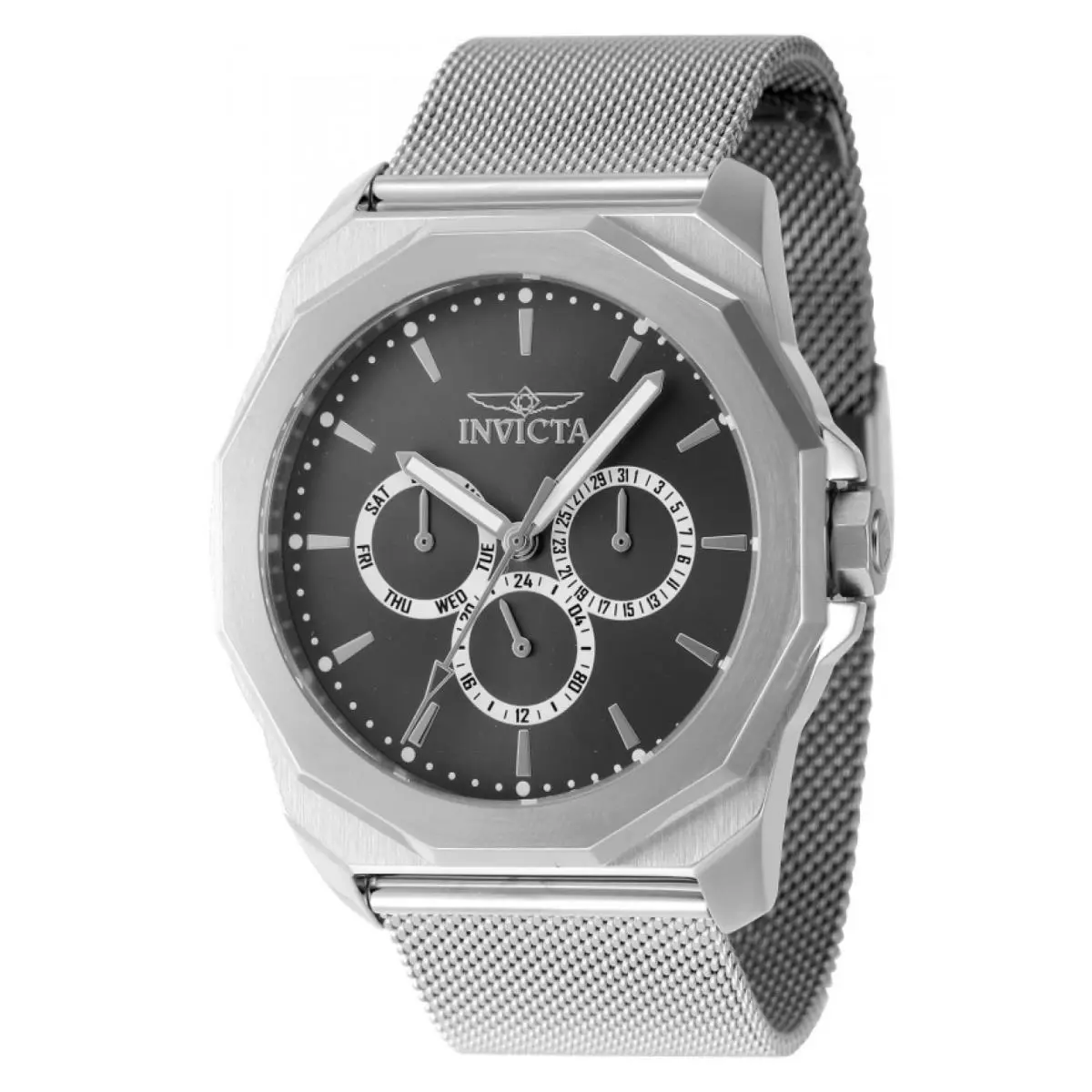 Invicta Specialty Mxii Unisex Watch - 44mm Black Dial Model 47633 - Dial: Black, Band: Silver