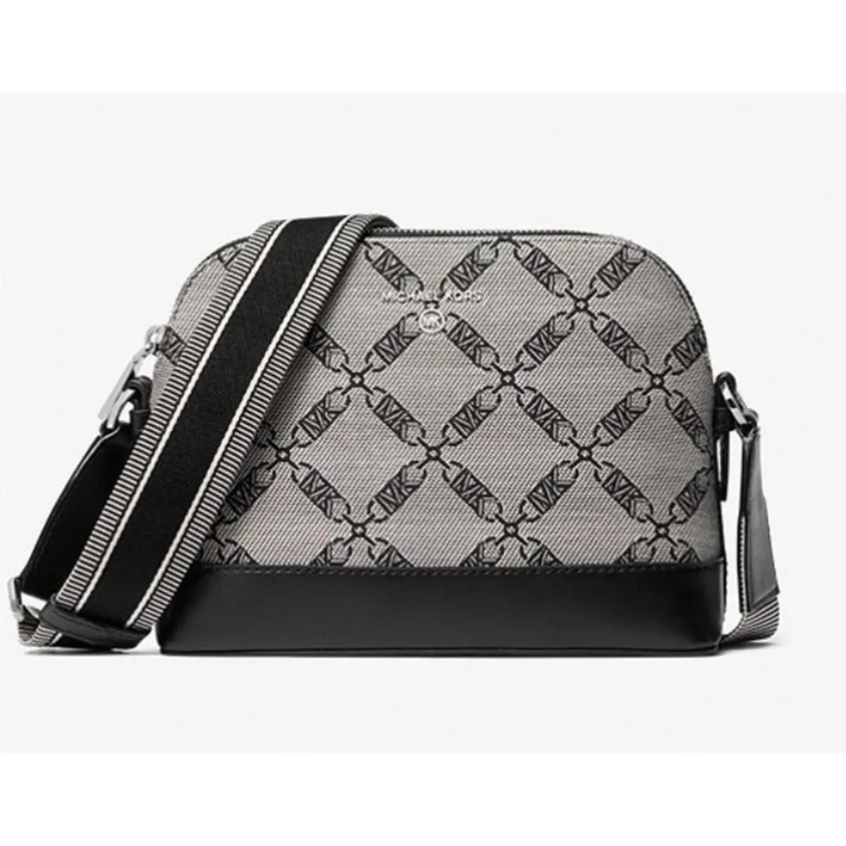 Michael Kors Jet Set Charm Large Dome Crossbody with Web Strap Natural/black One
