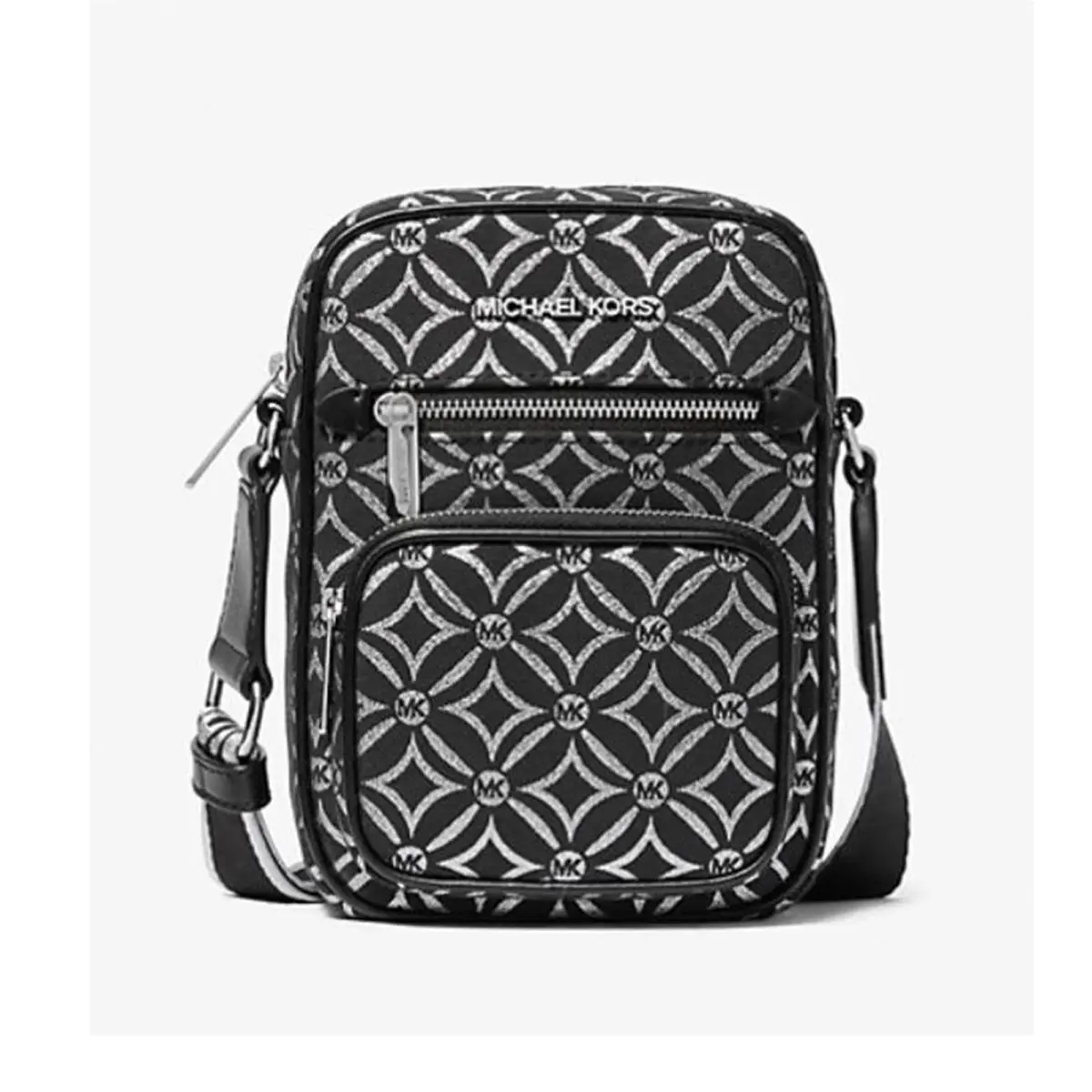 Michael Kors Jet Set Medium Metallic Logo Jacquard Crossbody Bag 35F4STTC2J-001