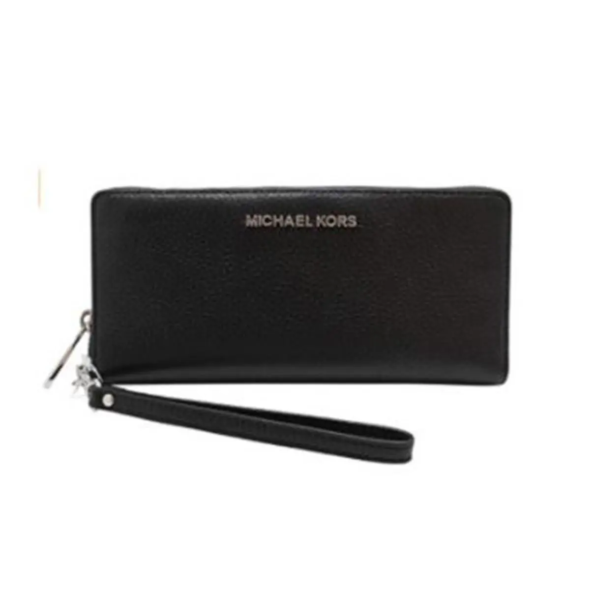 Michael Kors Jet Set Travel Continental Zip Around Leather Wallet Wristlet Blac - Black, Exterior: Black, Hardware: Gold