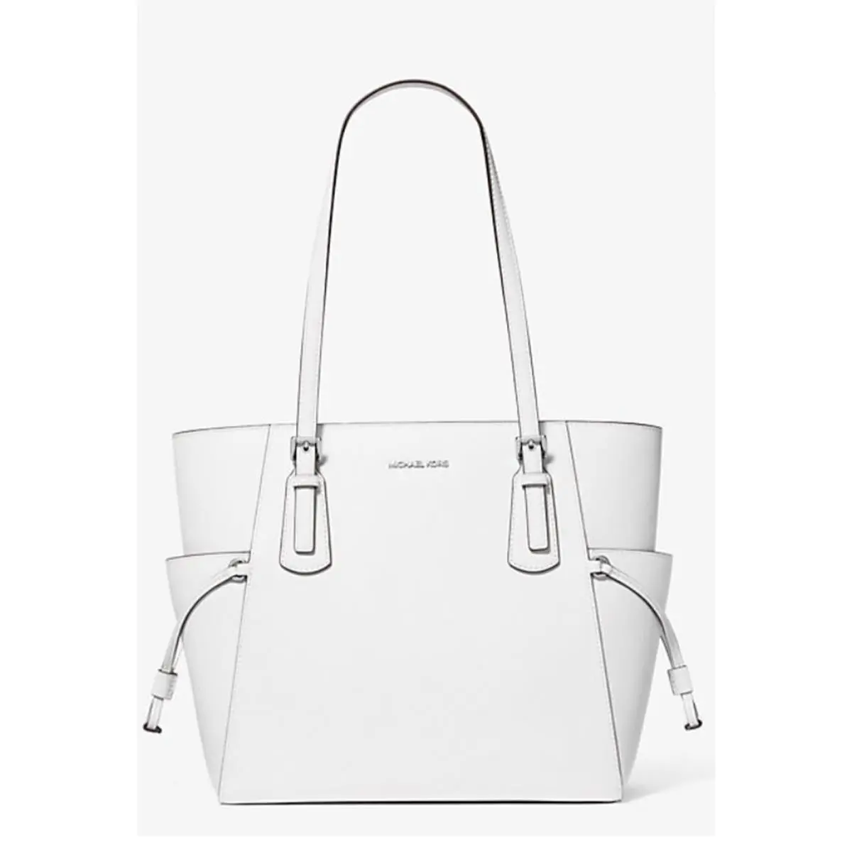 Michael Kors Voyager Large Saffiano Leather Tote Bag Optic White 35S5SV6T7L-08