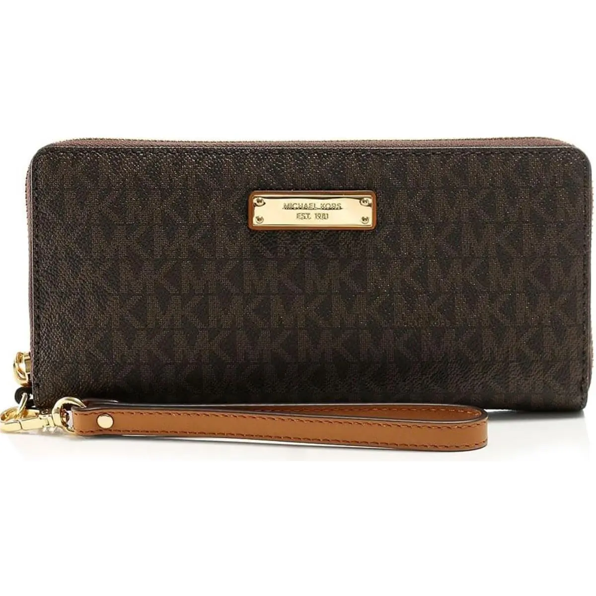 Michael Kors Jet Set Continental Wristlet - Brown 32S7GTTE9B-200