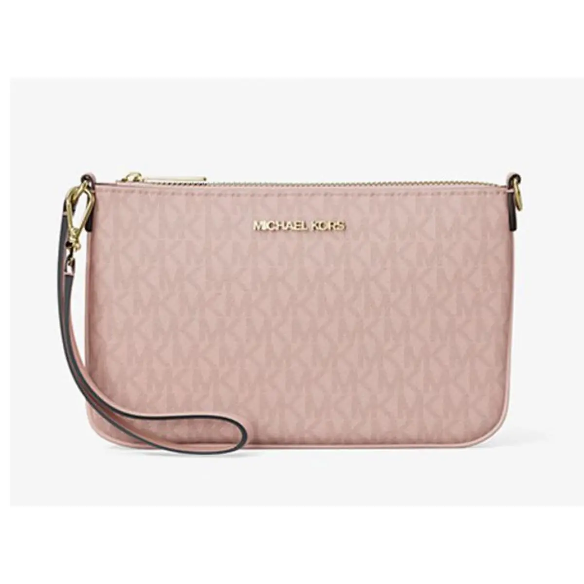 Michael Kors Jet Set Small Signature Logo Convertible Wristlet Powder Blush 35