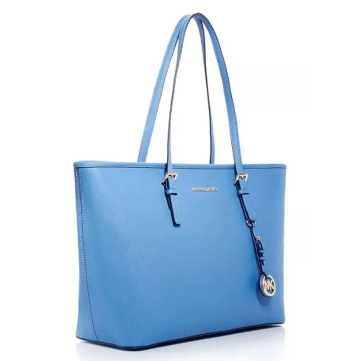 Michael Kors Jet Set Travel Medium Saffiano Leather Top-zip Tote Bag Sth Pacifi