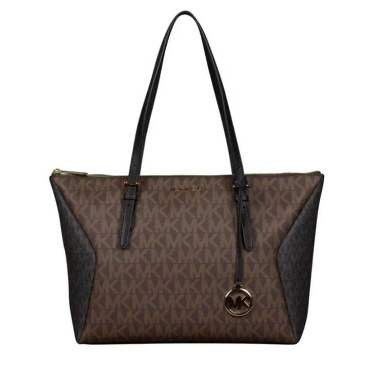 Michael Kors Coraline Large Logo and Leather Tote Bag Brown Multi 38S1C2CT7B-2
