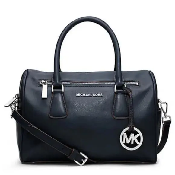 Michael Kors Sophie Large Top-zip Leather Satchel Navy 065