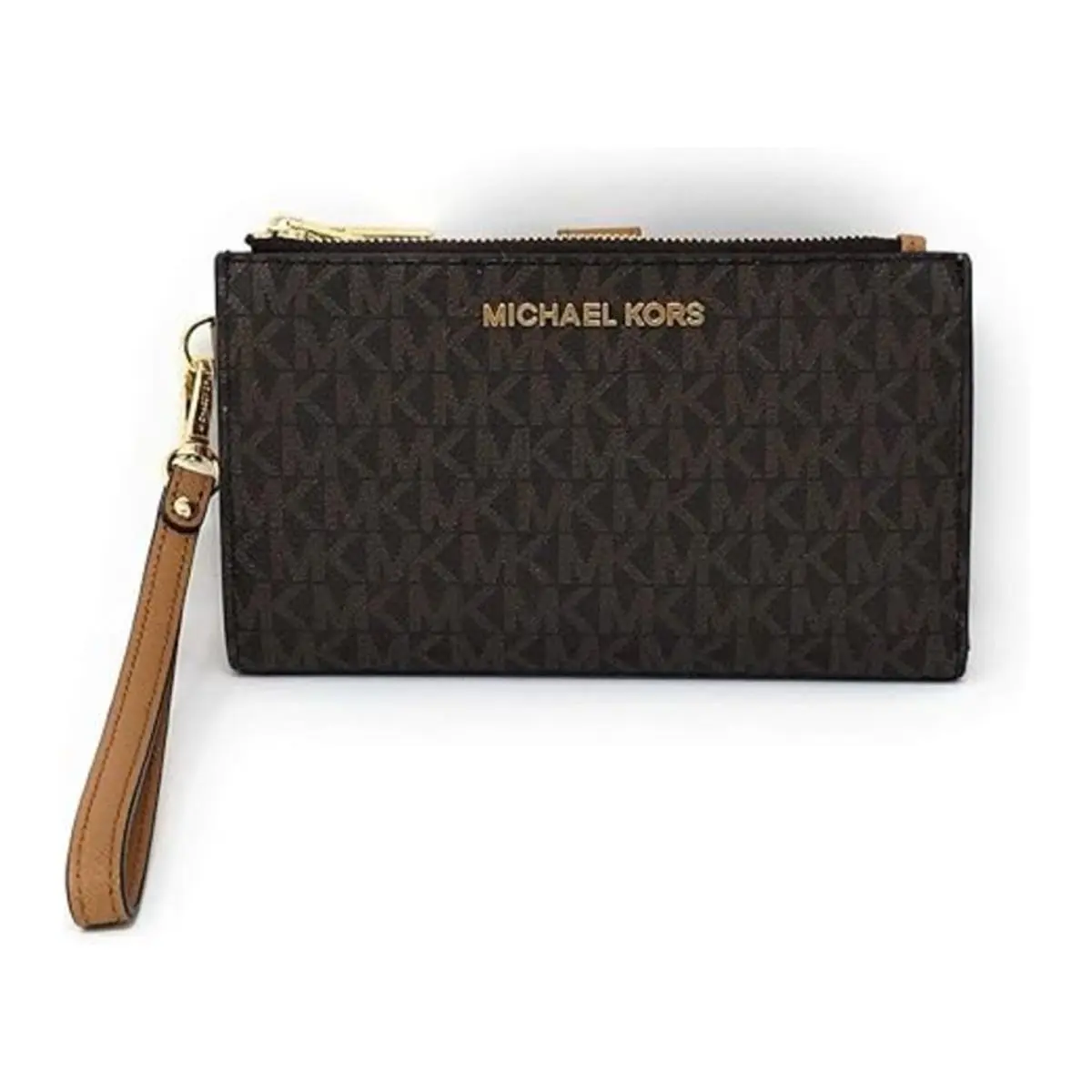 Michael Kors Jet Set Travel Double Zip Wristlet Brown 35F8GTVW0B-847