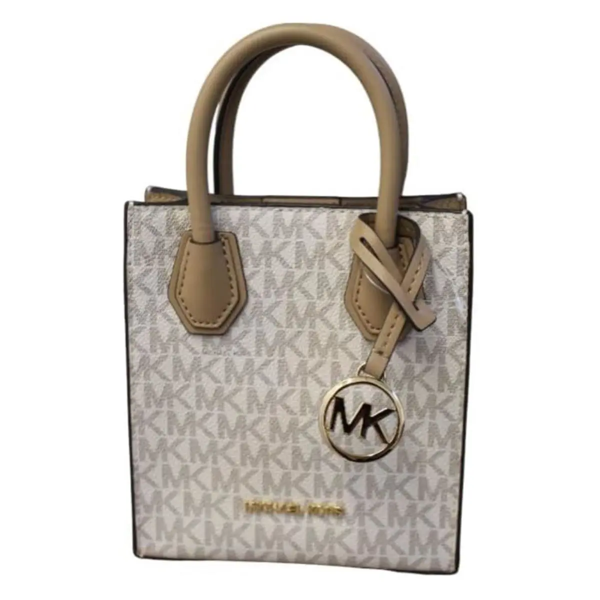 Michael Kors Mercer Extra-small Pebbled Leather Crossbody Bag Camel Multi 35T1GM - Exterior: Camel, Hardware: Gold