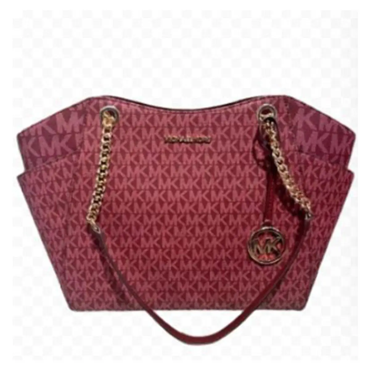 Jet Set Large Signature Logo Shoulder Bag Oxblood 35S4GTVT3B-oxbl by Michael Kors