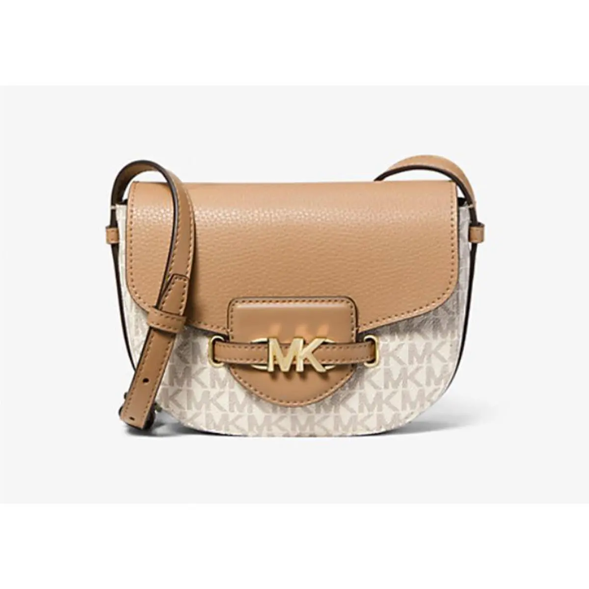 Michael Kors Reed Small Logo and Leather Crossbody Bag Camel 35F3G6RC1B-222