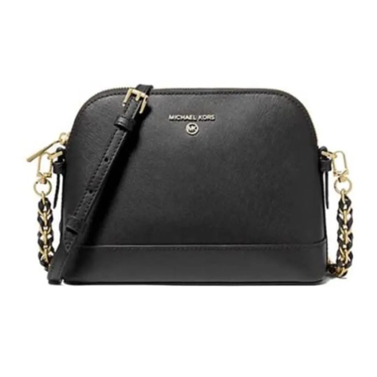 Michael Kors Jet Set Charm Large Dome Crossbody Bag Black 32H1GT9C3L-001 - Exterior: Black, Hardware: Gold
