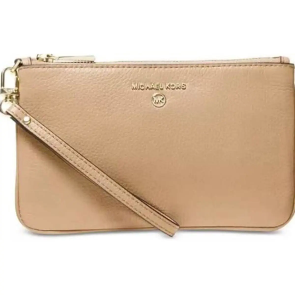 Michael Kors Jet Set Charm Medium Top Zip Wristlet One Size Camel Camel 32T1LT - Exterior: Camel, Hardware: Gold